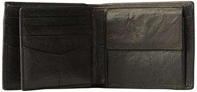 Fossil Men's Large Neel Coin Pocket Bifold Leather Wallet - Brown