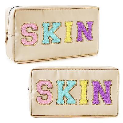 Initial Letter Patch Makeup Bag Preppy Cosmetic Stuff Make Up