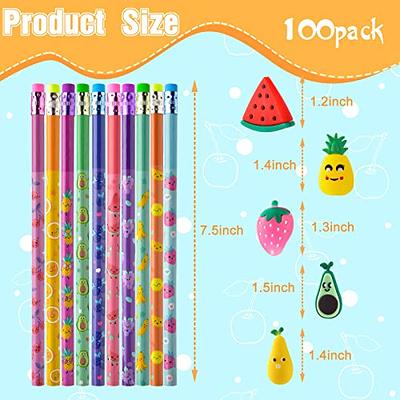 100 Pcs Scented Pencils for Kids Fruit Scent HB Graphite Pencils with 100  Pcs Fruit Pencil