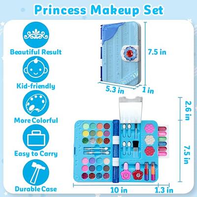 Winjess Makeup Kit for Kids Pretend Play Kids Makeup Sets for Girls 5-8  Washable Cosmetic Toys Real Make Up Set Toddlers Makeup Vanities with Music