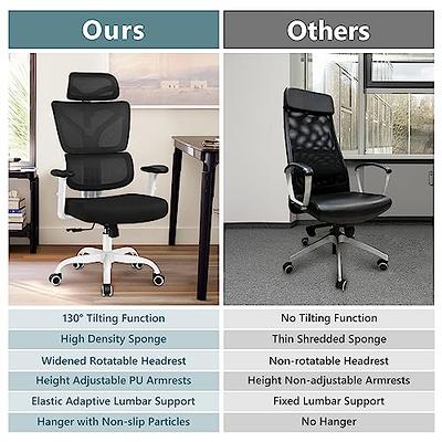 Winrise Office Chair Ergonomic Desk Chair, High Back Gaming Chair, Big and  Tall Reclining Chair Comfy Home Office Desk Chair Lumbar Support Breathable Mesh  Computer Chair Adjustable Armrests (White) - Yahoo Shopping