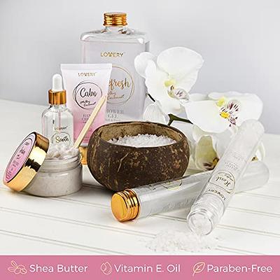 Lovery Barbie Bath Gift Set - Home Spa Gift Basket with Milky Coconut Scent, Vitamin E & Shea Butter with Shower Gel, Bath Salt & Crystals, Body Scrub