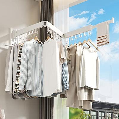 Space-saving Clothes Drying Rack, Wall Mounted Collapsible Drying