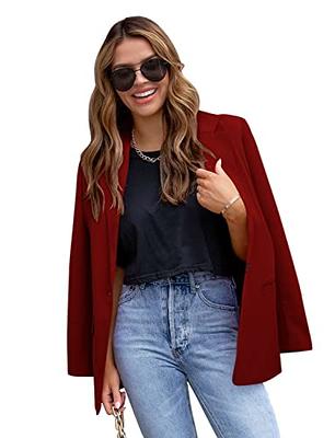 CRAZY GRID Womens Casual Blazer Jacket Long Sleeve Business Suit Jacket  Fashion Dressy Work Office Jacket Open Front Button Ladies Blazer White S  at  Women's Clothing store