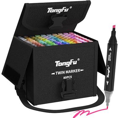 Tongfushop 80 Colored Marker Set, Colouring Pens, Markers, Art pens for  Drawing, Sketching, Anime and Manga Colouring Books Adults, Double Tip  Markers