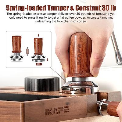 Walnut Espresso Tamper 58mm with Stainless Base - Barista Tools