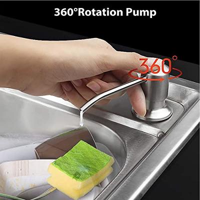 Dish Soap Dispenser for Kitchen Sink and Tube Kit, 47 Tube Connects Pump  Directly to Soap Bottle Brushed Nickel