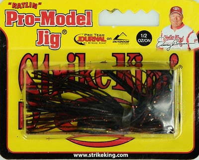 Strike King Pro-Model Jig 1/2oz Black Brown Amber Bass Jig - Yahoo Shopping