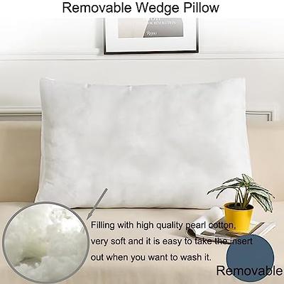 Triangular Wedge Pillow, Reading Pillow, Back Pillow With Removable Neck  Roll And Side Pockets, Back Pillow, Backrest For The Office, Reading Or Tv