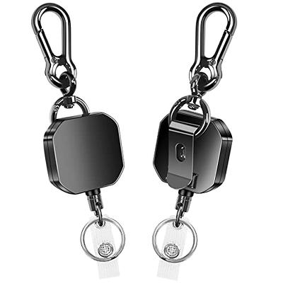 3-Pack Retractable Key Chains with Heavy-Duty Nylon Cord and Badge Holder