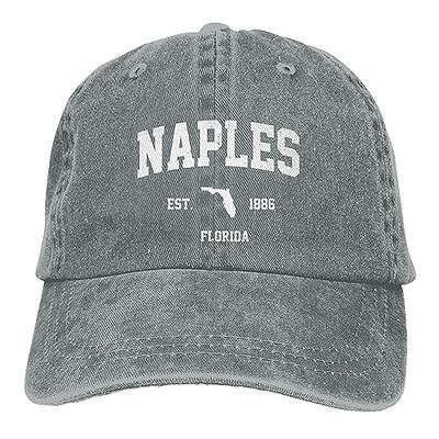 Naples Est 1886 Florida State Pride Retro Gifts Hat Cowboy Hat Mens Sun  Caps for Man Woman Adjustable Back Cap Gray - Yahoo Shopping