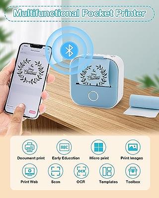 Thermarote Mini Printer, Mini Pocket Printer - Bluetooth Mini Mobile  Thermal Printer, Portable Bluetooth Inkless Printer Machine, Portable  Printer for