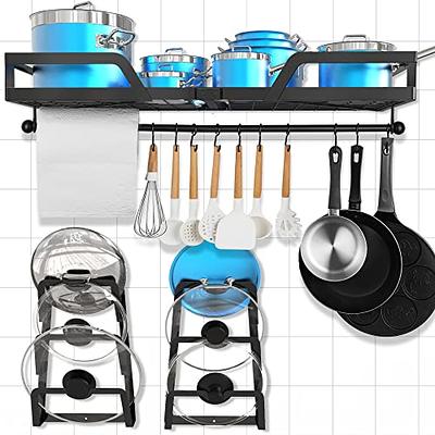 PAN LID HOLDER Storage Rack Wall Mount Pot Cover Organizer Kitchen