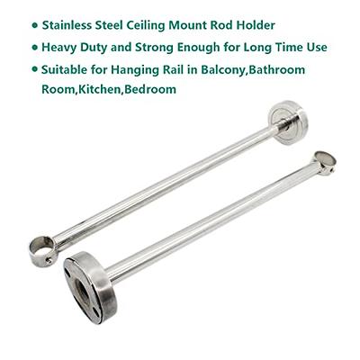  2 Pack Ceiling Mount Bracket, Stainless Steel Wardrobe Pipe  Bracket Rod Holder Ceiling Holder, ULIFESTAR Shower Curtain Closet Wardrobe  Rod Lever Support Holder Pipe Flange Socket (D*H)26*500mm/1*20'' : Home &  Kitchen