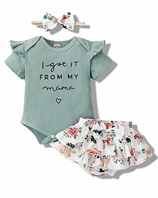 Mioglrie Toddler Baby Girl Clothes Rompers Shorts Set Baby Clothes Girl  Letter Baby Girls' Clothing Floral Cute Baby Girl Gifts Outfits Light Green  18-24 Months Girl Clothes - Yahoo Shopping