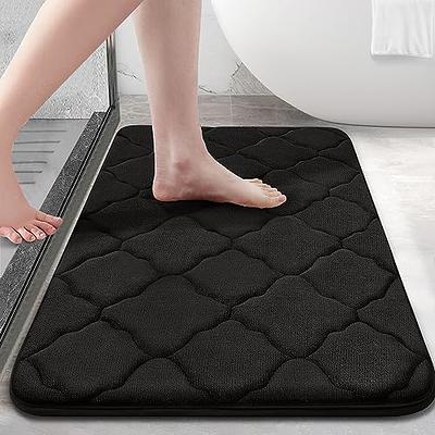 Bathroom Rug Mat Non Slip Black Extra Long Bath Mat for Bathroom