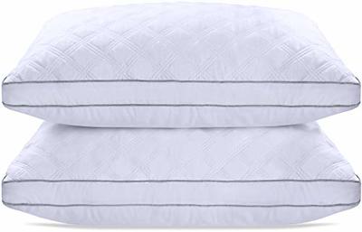 Utopia Bedding Gusseted Pillow (2-Pack) Premium Quality Bed Pillows - Side Back Sleepers - Blue Gusset - King - 18 x 36 Inches