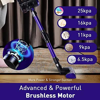 Ganiza Model V25 Cordless Rechargeable Stick Vacuum Cleaner, 28KPa LED  Headlight