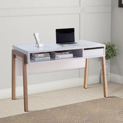 Magic Home 41.73 in. Computer Desk with Drawers Teens Study Student Writing  Desk Home Office Desk for Bedroom Small Spaces, White MH-CD-057 - The Home  Depot