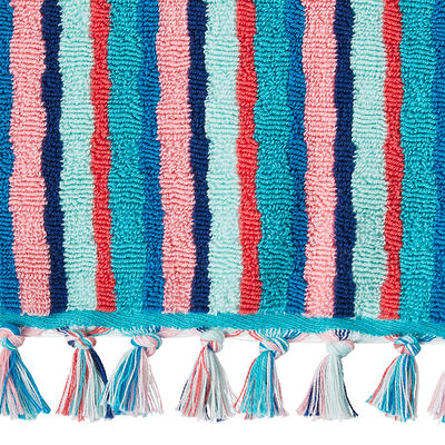 The Pioneer Woman Dotted Stripe 2-Pack Cotton Hand Towel Set, Teal 