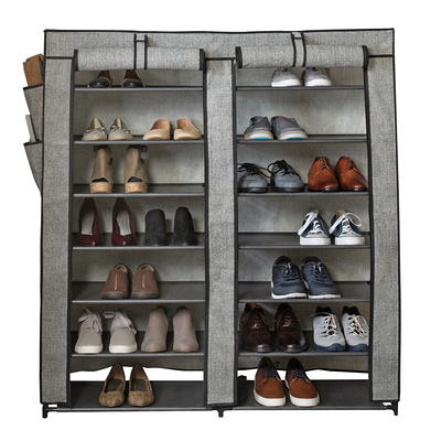 SLEEPING LAMB 2-Tier Long Shoe Rack organizer for Closet, Stackable Wide  Shoe Shelf Holds 18-Pairs Low Shoe Storage for Bedroom, Floor, Entryway