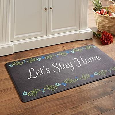 Martha Stewart Mira Modern Heathered Anti-Fatigue Air-Infused Kitchen Mat, Coffee Brown, 19.6x39