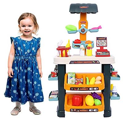 Pretend Play Kids Grocery Store, Shopping Cart Play Store with Working  Scanner, Credit Card Machine, Fruits, Shopping Cart, Unique Scan Able Food  & Accessories for Boys Girls (Style A) - Yahoo Shopping