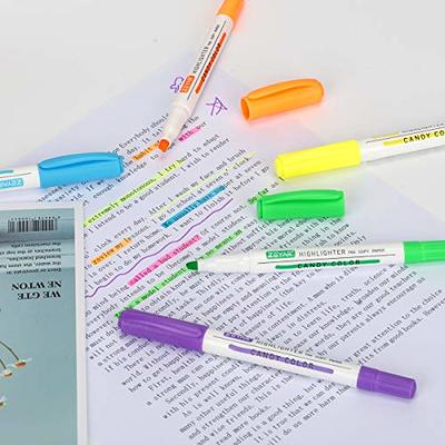 ZEYAR Highlighter Chisel Tip Marker Pen Assorted Colors Water Based Quick Dry (6 Candy Colors)