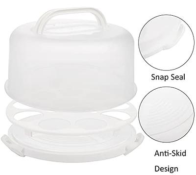 Portable Cake Carrier with Handle Plastic Cake Container Holder with Lid 