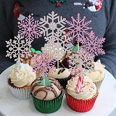  50 PCS White Edible Snowflake Cupcake Toppers Winter Frozen  Snowflake Cupcake Picks Rice Paper Snowflake Cake Decorations for Winter  Wonderland Theme Baby Shower Birthday Christmas Party Supplies : Grocery &  Gourmet