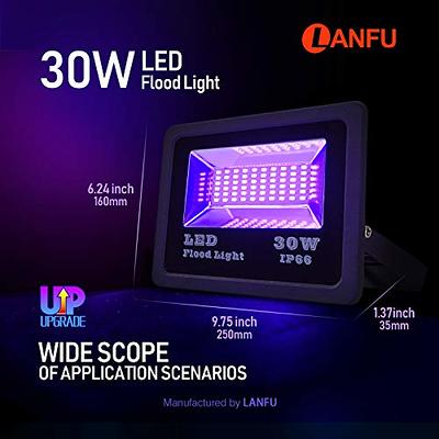 LANFU 2Pack 30w LED Black Light Blacklight for Fluorescent Neon