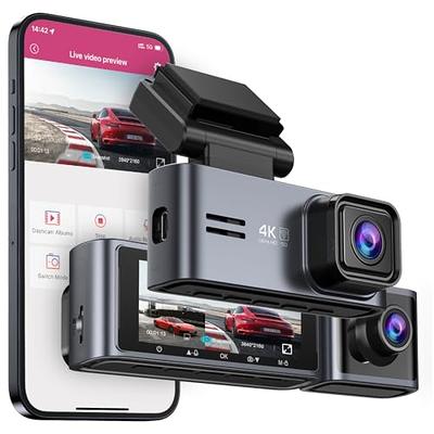 WOLFBOX i17 Dash Cam Front Inside, 4K+2.5K 5G WiFi Dual Dash