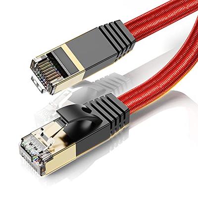 Cat 8 Ethernet Cable 25 ft (2Pack) Flat Internet Network RJ45
