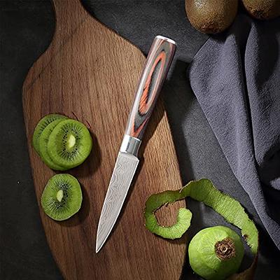 Kyoku 3.5 Paring Knife, Samurai Series Peeling Knife with Pakkawood Handle