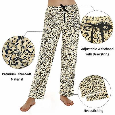 Women's Plush Fuzzy Pajama Pants Warm Cozy Pj Bottoms Drawstring Lounge  Pants Fleece Sweatpants Fluffy Sleepwear 