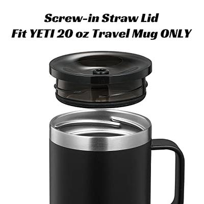 2pack Screw-on Straw Lid, Fit YETI Stronghold 20 oz Travel Mug