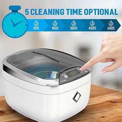 LifeBasis Ultrasonic Jewelry Cleaner Ultrasonic Cleaner Machine 850ml (28 ounces) LCD Screen with 5 Digital Timer Watch Stand CD Holder for Jewelry