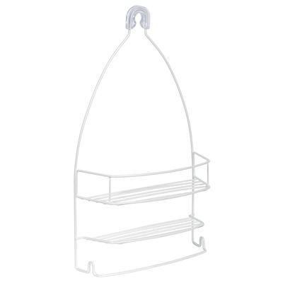 Dyiom Over Head Shower Caddy Basket with Hooks, 3 Layers Bathroom Storage Rack Shelf in Black