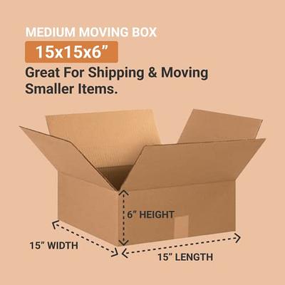 Aviditi Shipping Boxes Flat 15L x 15W x 6H, 25-Pack  Corrugated  Cardboard Box for Packing, Moving and Storage - Yahoo Shopping