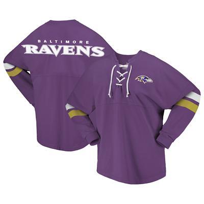 Women's Fanatics Branded White/Purple Minnesota Vikings Even Match Lightweight Lace-Up Long Sleeve Top