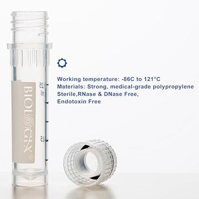 60 Pack Small Plastic Vials with Caps 2ml Lab Vials Screw Top Vials  Cryogenic Vial Lab Frozen Test Tubes Small Vial Tub Container for  Laboratory