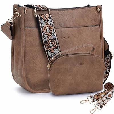 HKCLUF Crossbody Bag for Women 2pcs Leather Crossbody Bag and Wallet Set  With 2 Replacement Guitar Leopard Straps Hobo Handbag - Walmart.com