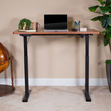SHW Memory Preset Electric Height Adjustable Standing Desk, 48 x 24 Inches,  Walnut