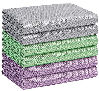 HOMEXCEL Microfiber Glass Cleaning Cloths-6PK, 16x14 Lint Free