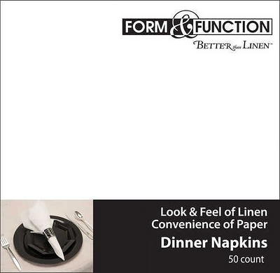 Creative Converting 2-Ply Paper Dinner Napkins, White, 50-Count
