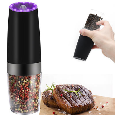 NEW Electric Salt And Pepper Grinder SET Powered Gravity Sensor With Metal  Stand