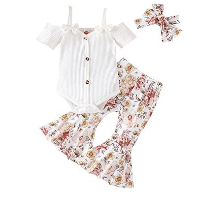  Newborn Infant Baby Girls Letter Romper Jumpsuit Leggings 3Pcs  Outfits Set Baby Girls' Clothing (White, 6 Months) : Clothing, Shoes &  Jewelry