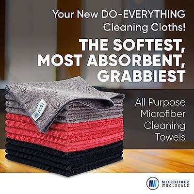 S&T INC. Microfiber Cleaning Cloth, Lint-Free Shop Towels Reusable