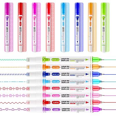 6PCS Colored Curve Pens for Note Taking, Tip Pens with 6 Different Curve  Shapes & 6 Colors, Curve Highlighter Pen Set for Kids Journaling Note  Taking Supplies 