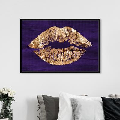 Wynwood Studio Fashion and Glam Wall Art Canvas Prints 'I love my purse'  Handbags - Purple, Black 